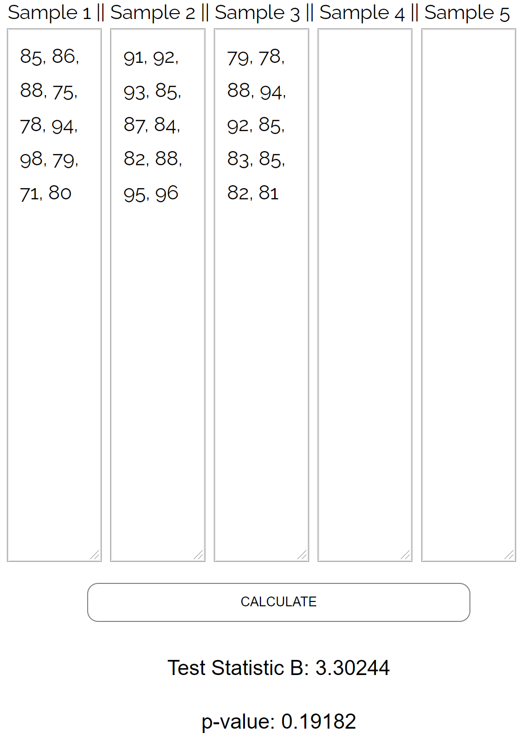 Bartlett's Test for equal variances