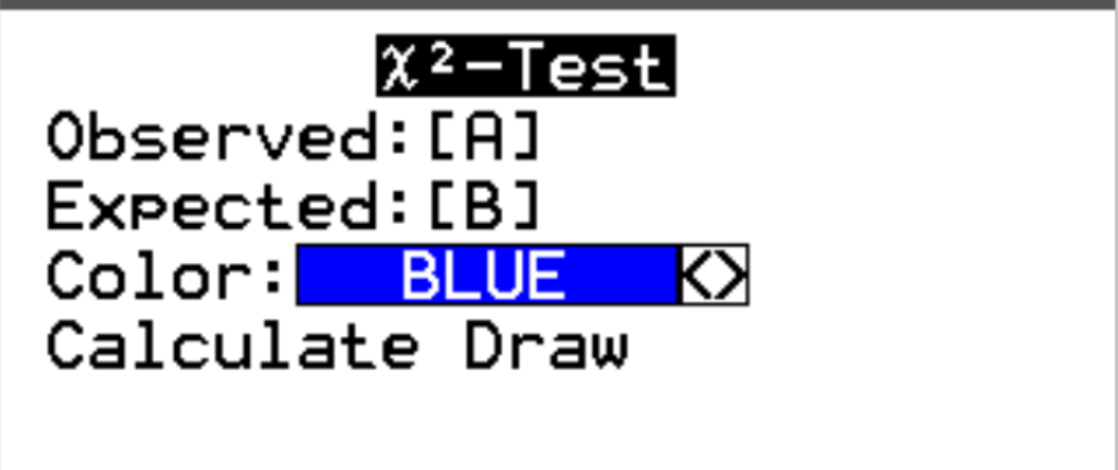 Chi-square test of independence example on TI-84 calculator