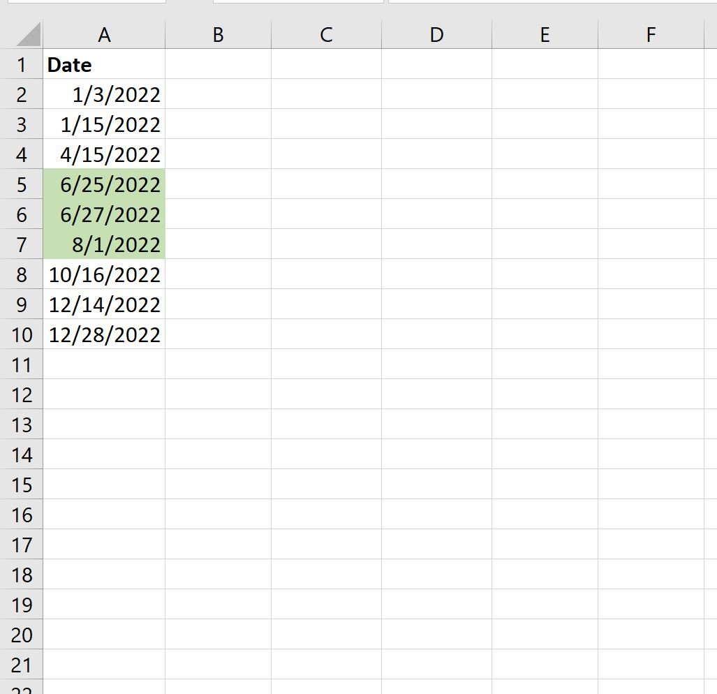 Excel conditional formatting with dates