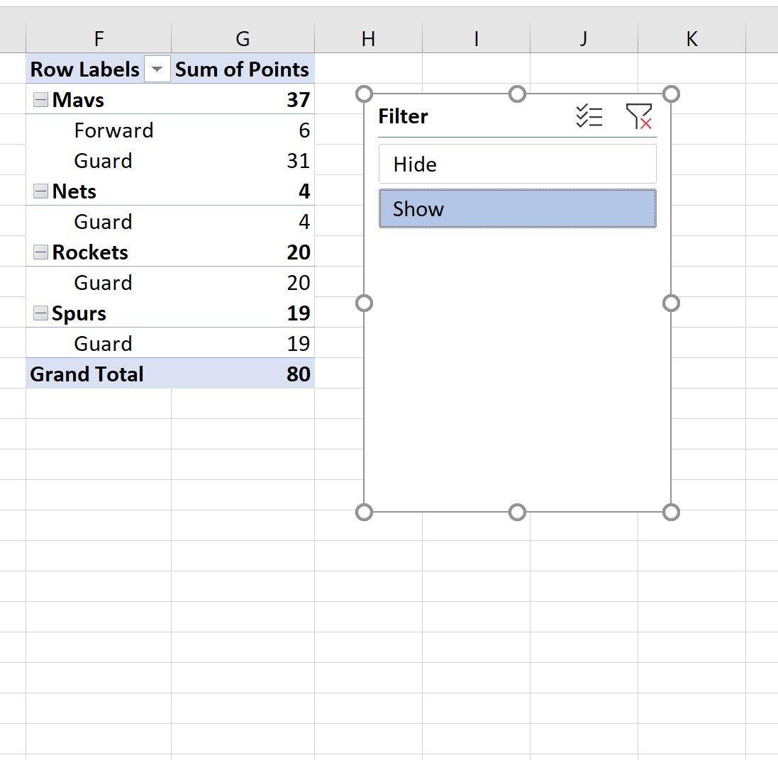 Excel pivot table filter OR condition
