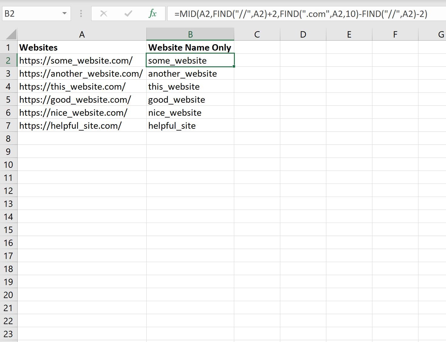 Excel MID function with variable length