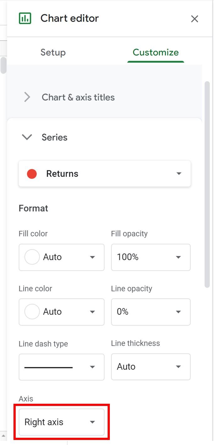 Google Sheets add second y-axis