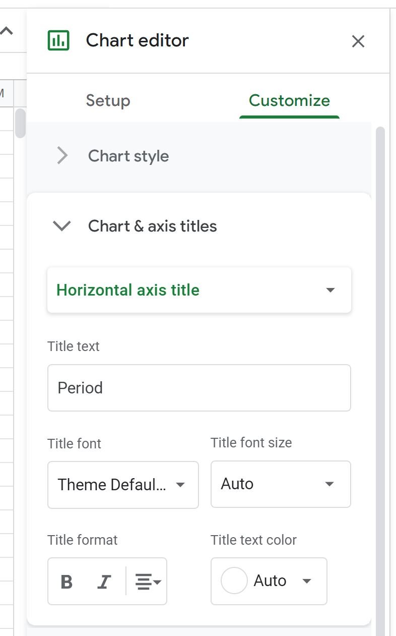 Google Sheets modify x-axis label