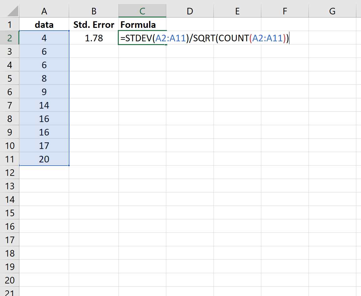 How to Add Error Bars to Charts in Excel | Online Statistics library ...