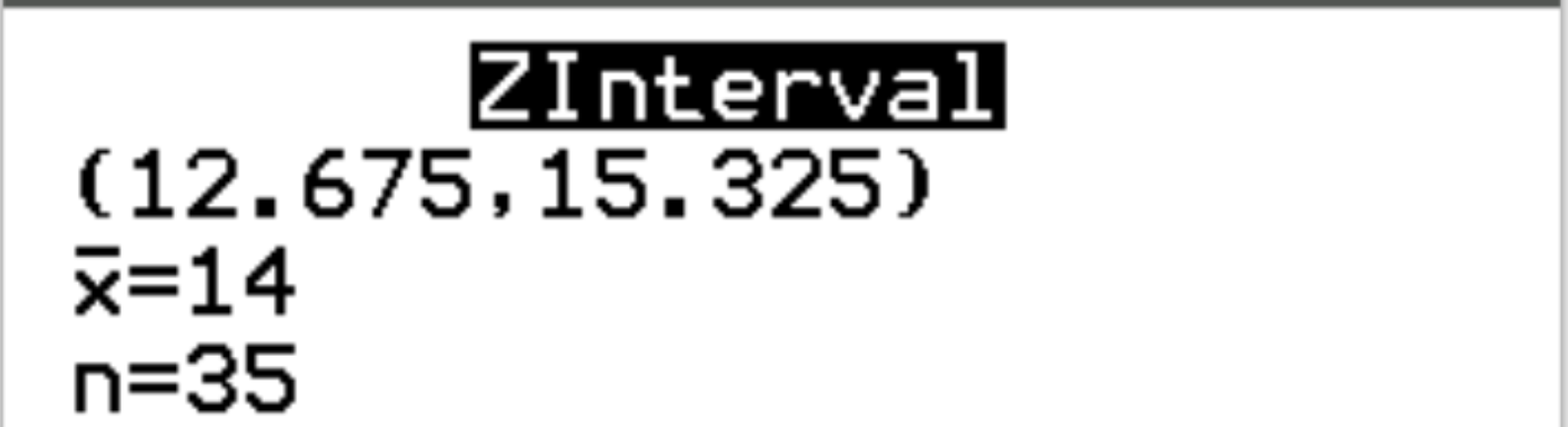 Confidence interval for a population mean on a TI-84 calculator