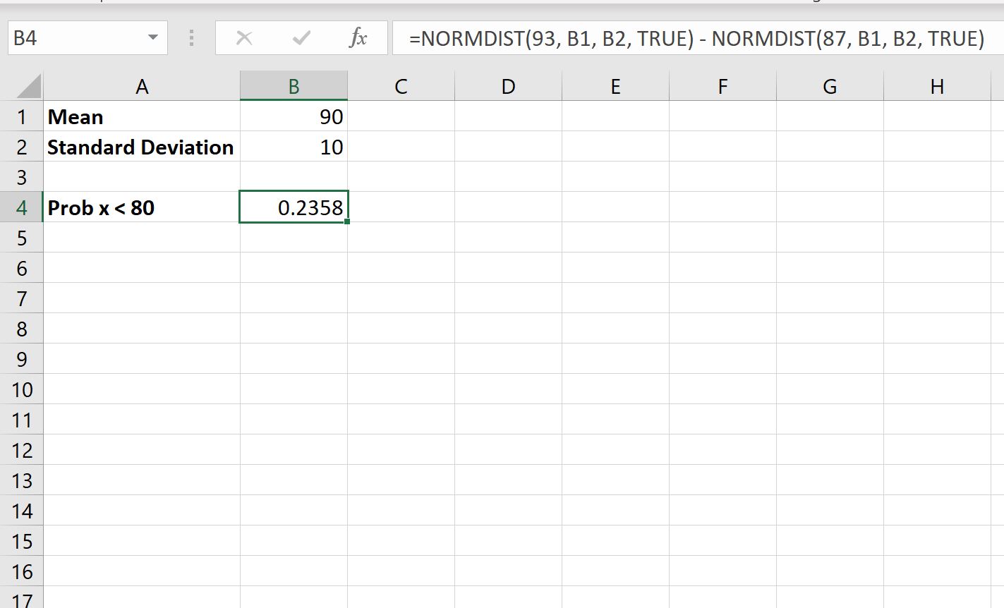 hypothesis testing normal distribution excel