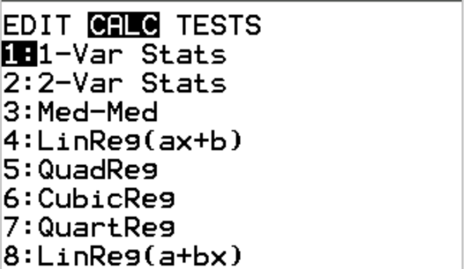 1-Var stats in TI-84 calculator