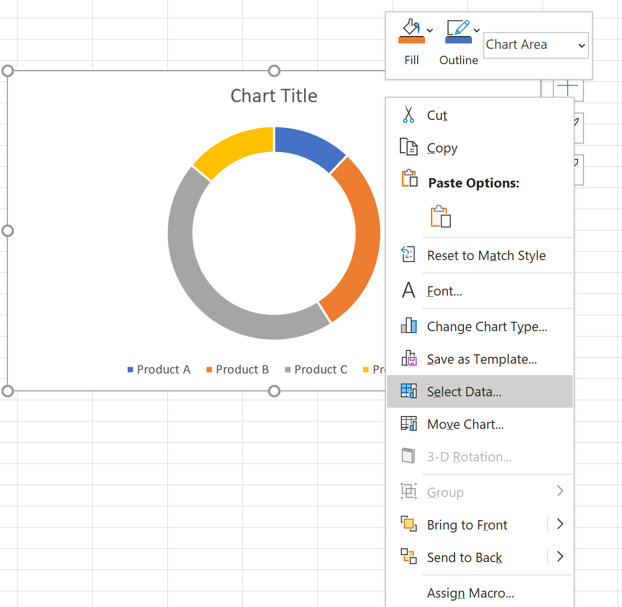 Select data in Excel