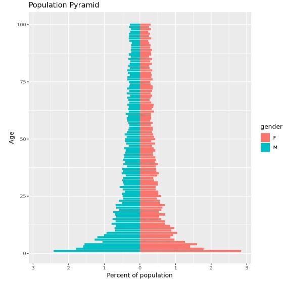 Population pyramid in R using ggplot2