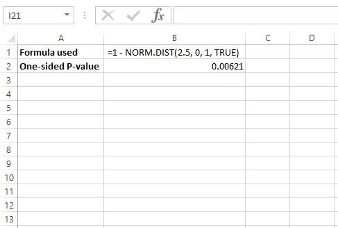 How to Find a P-Value from a Z-Score in Excel | Online Statistics ...