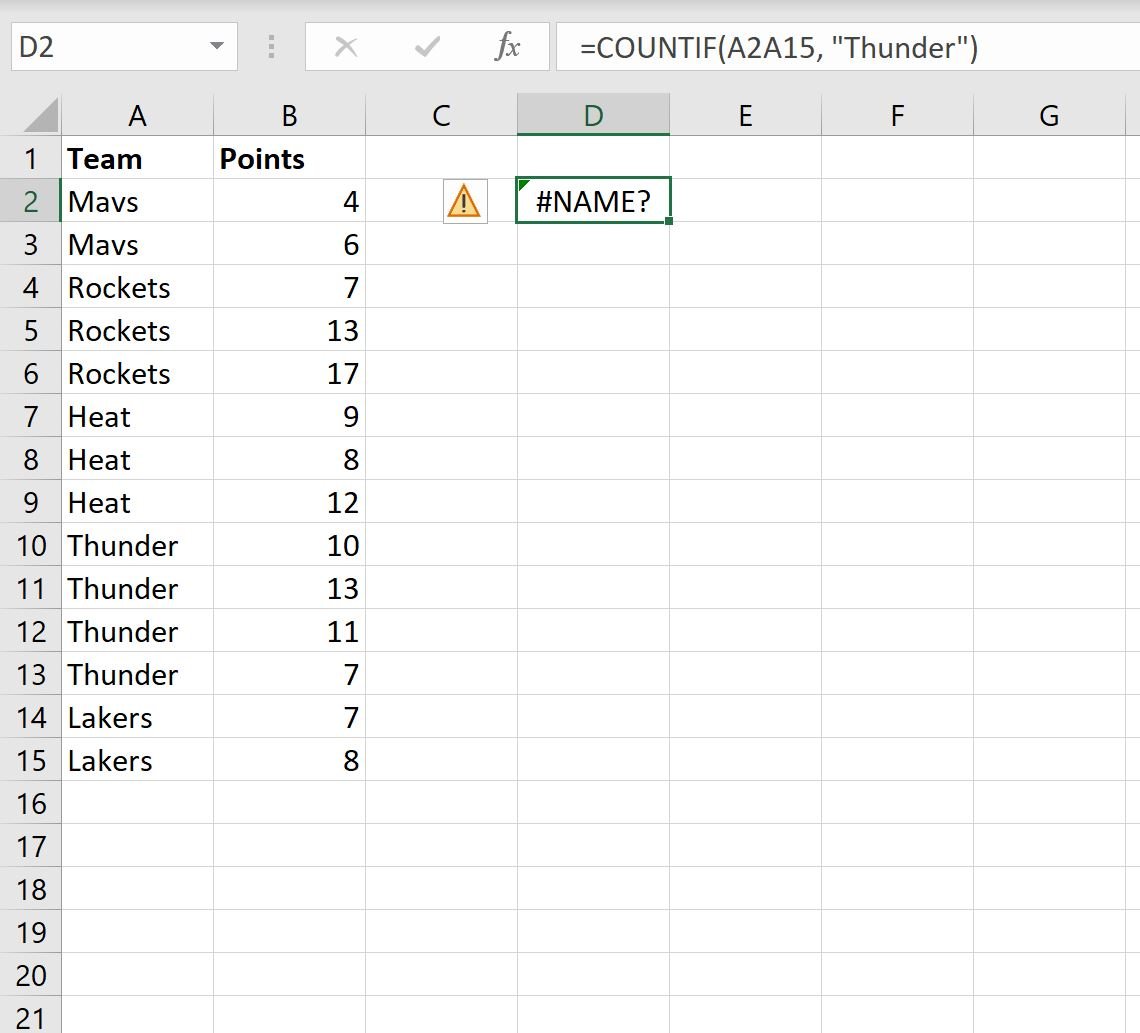 How to fix #NAME error in Excel