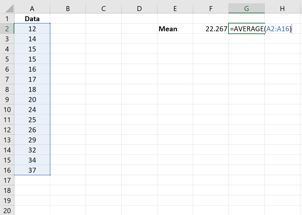 Average function in Excel