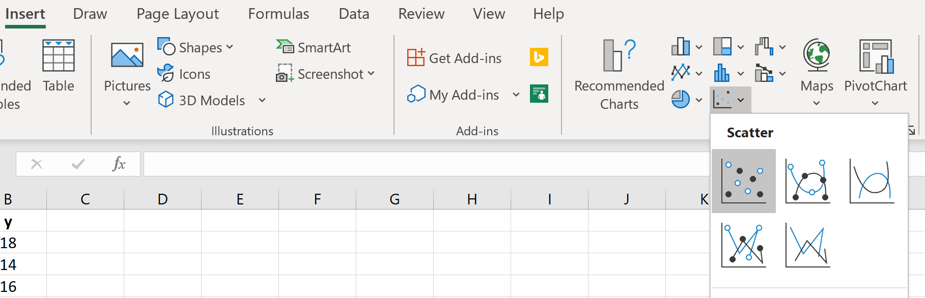Scatterplot in Excel