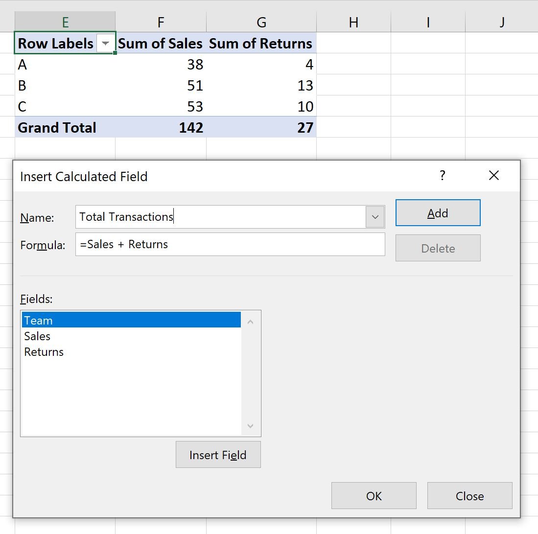 How To Sum Two Columns In A Pivot Table