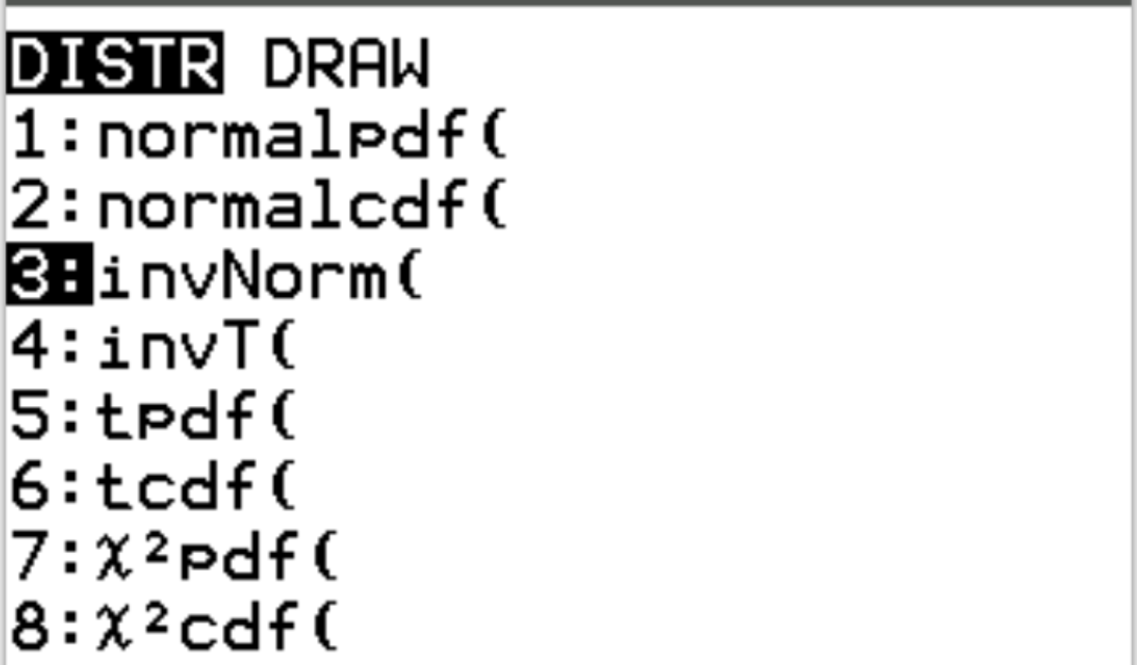 invNorm function on a TI-84 calculator