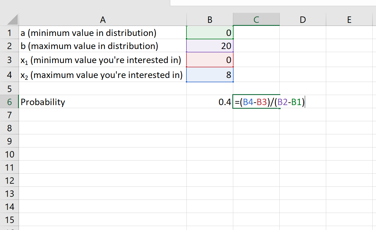 Uniform distribution in Excel