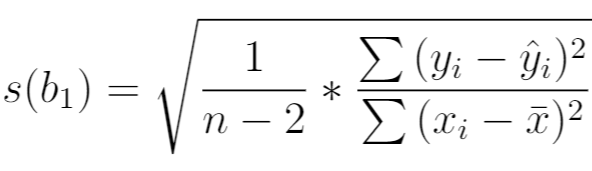 formula for standard error of regression slope