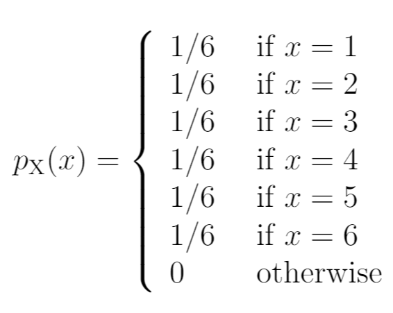 Probability mass function example